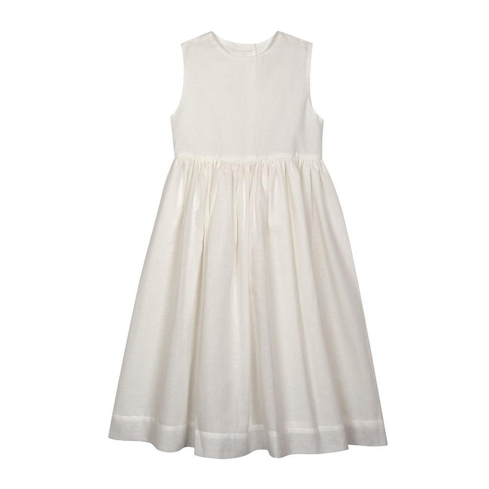 Cotton dress with no sleeves square - The Little Wedding Company