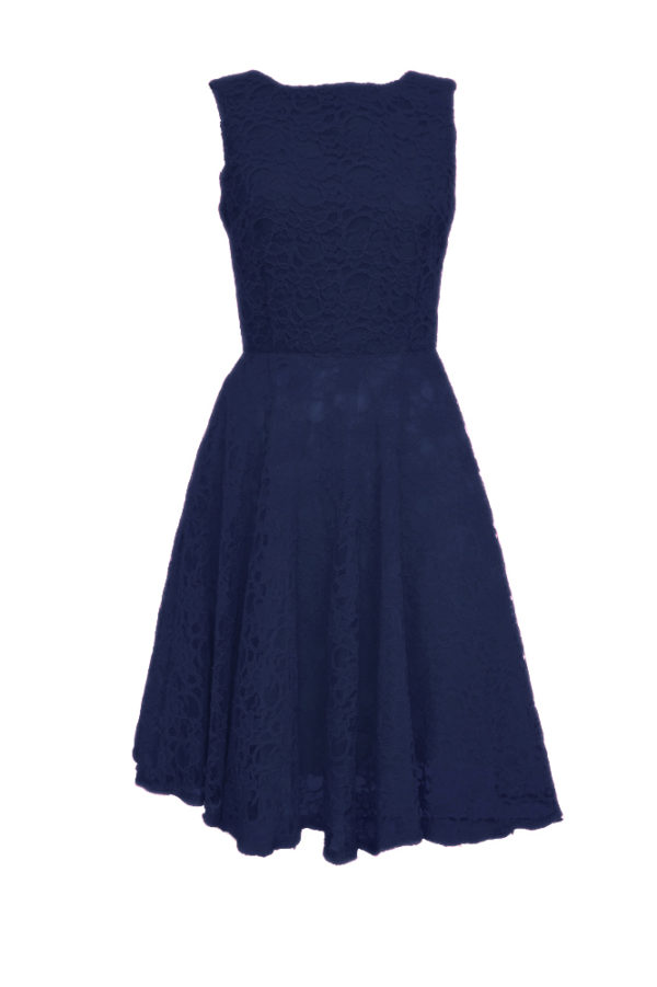 562p Lace dress french navy colour image long