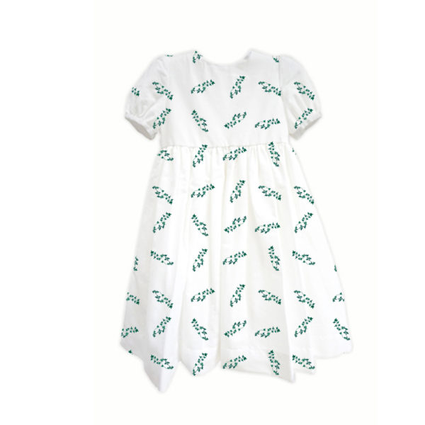 Basic-dress-with-sleeves-emerald printed