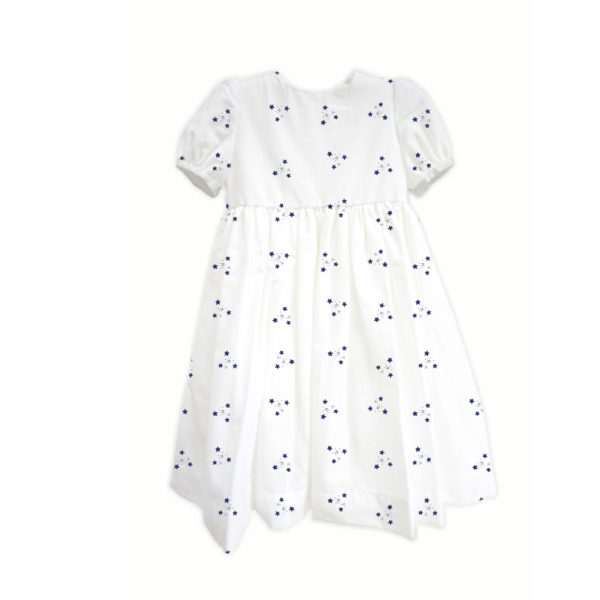 Basic-dress-with-sleeves-french navy printed