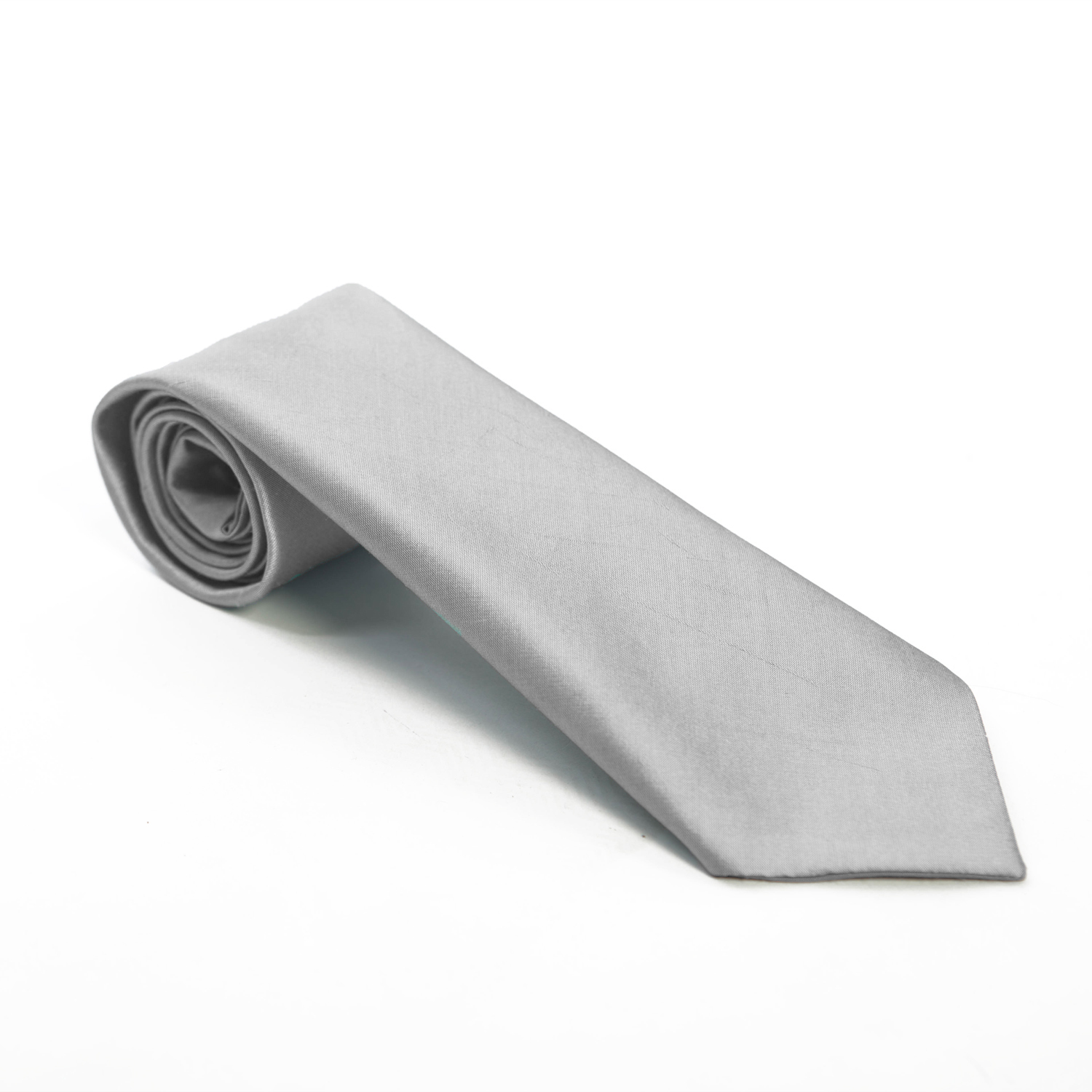 A pale grey men's silk tie - The Little Wedding Company