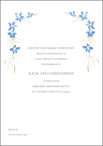 Cornflower invite - The Little Wedding Company