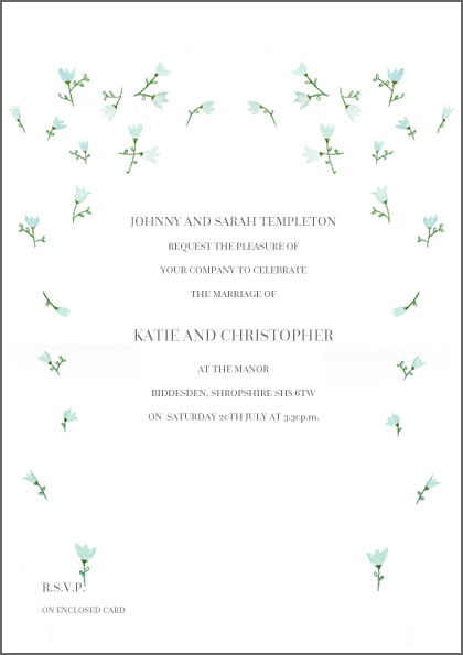 Eau de nil invite - The Little Wedding Company