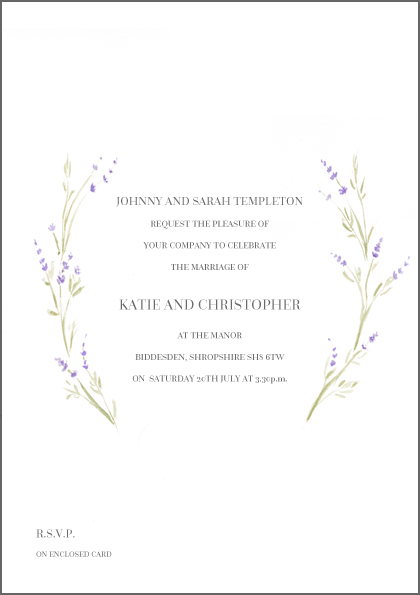 lavender invite - The Little Wedding Company
