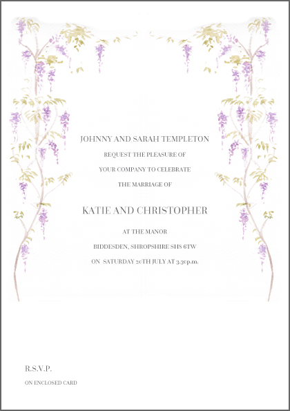 Lilac invite - The Little Wedding Company
