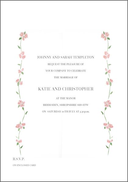 Pale pink invite - The Little Wedding Company