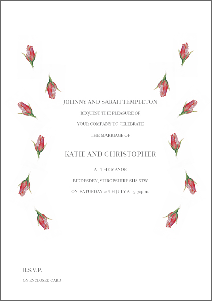 Rose pink invite - The Little Wedding Company