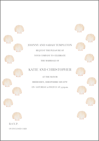 Shell invite - The Little Wedding Company