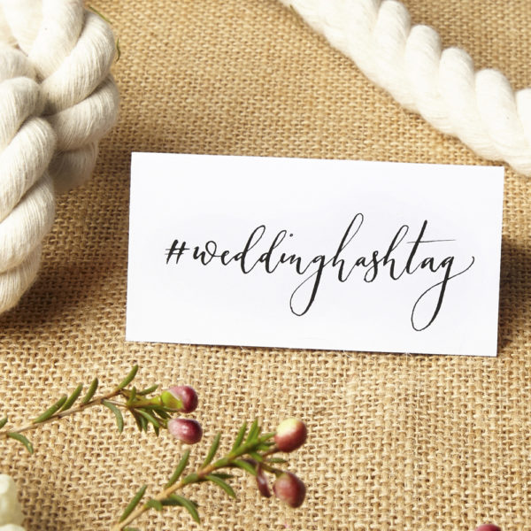 A folded handwritten place name - The Little Wedding Company