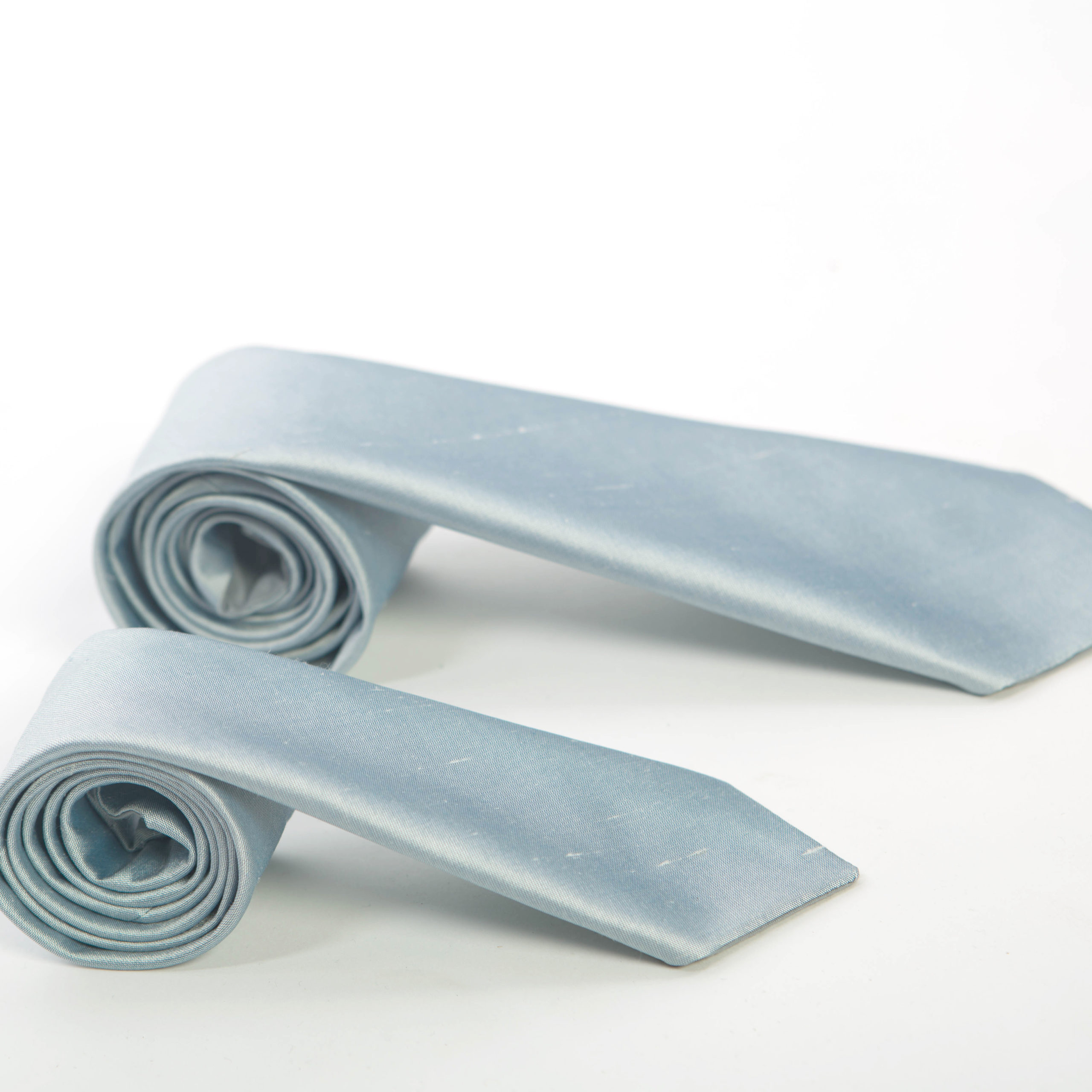 Men's and boy's matching pale blue silk ties - The Little Wedding Company
