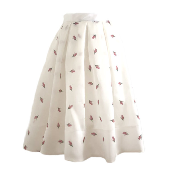 An ivory silk organza rose printed skirt - The Little Wedding Company