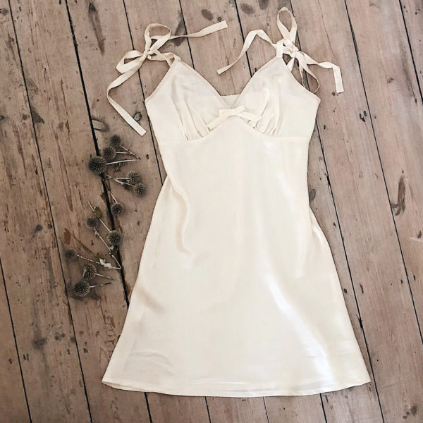 An ivory silk slip for brides - The Little Wedding Company
