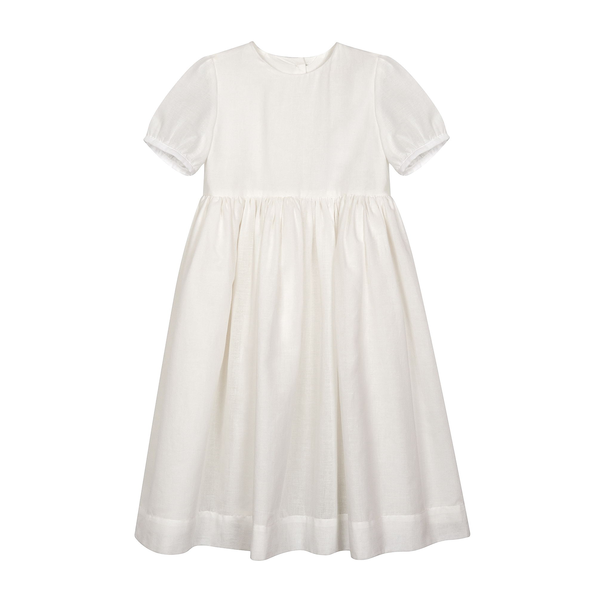 Cotton Flower Girl Dress with Short Sleeves - The Little Wedding Company